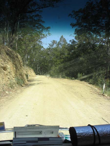 14 and 100 km of unsealed one lane road